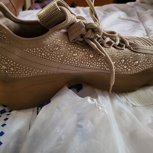 Steve Madden Tan Embellished Sneakers